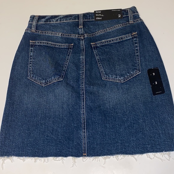 SILVER JEANS CO. Indigo Blue High Rise Raw Hem Frisco Mini Skirt - Picture 10 of 10